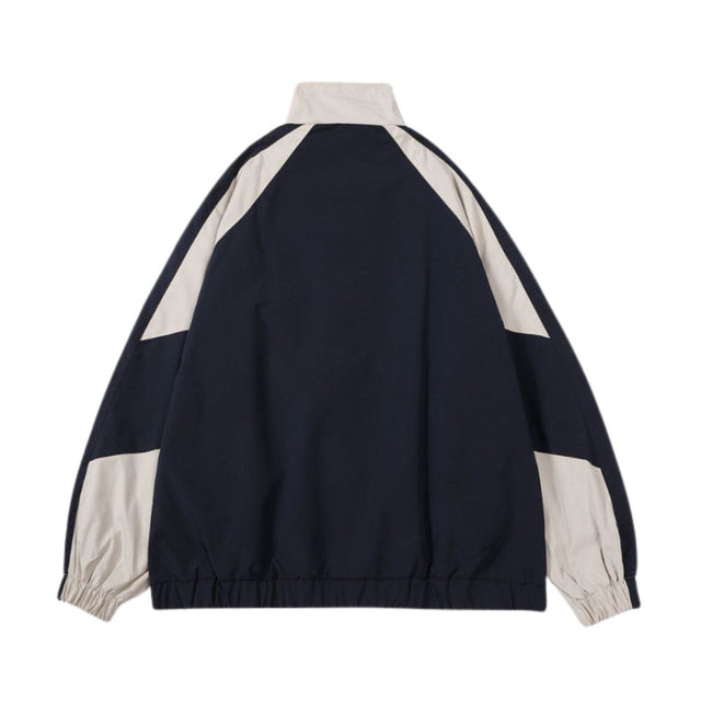 Stand Collar Colorblock Jacket