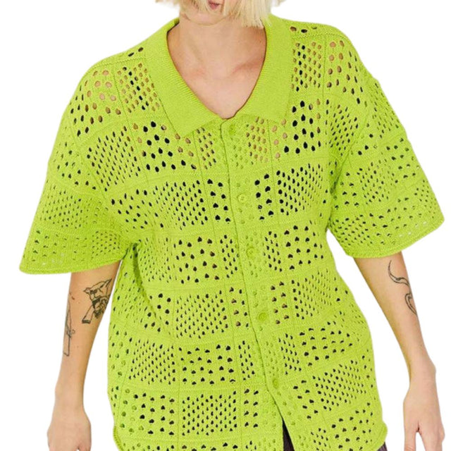 Perforated Knit Dopamine Shirt