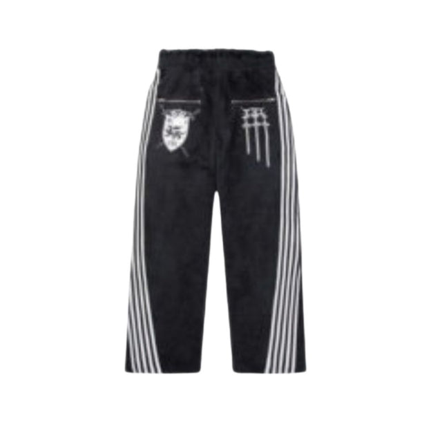 Vintage Design Three-Stripe Print Hoodie Set