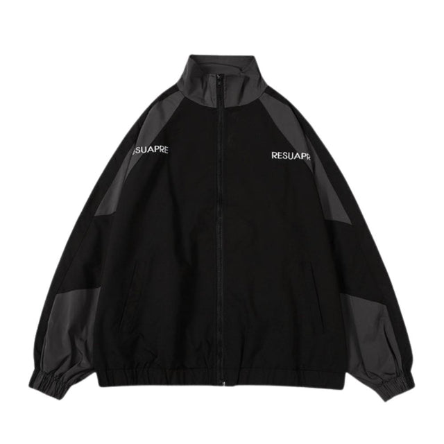 Stand Collar Colorblock Jacket