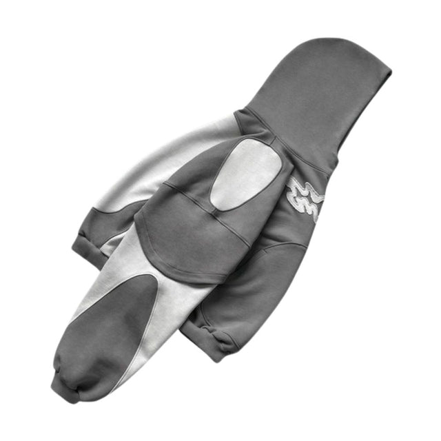 Patchwork Color-Block Pullover Sweatshirt