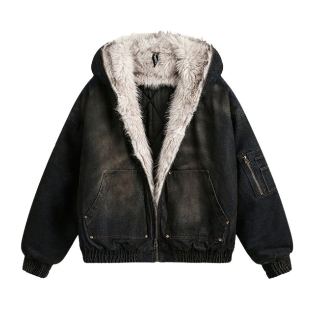 Vintage Distressed Hooded Jacket