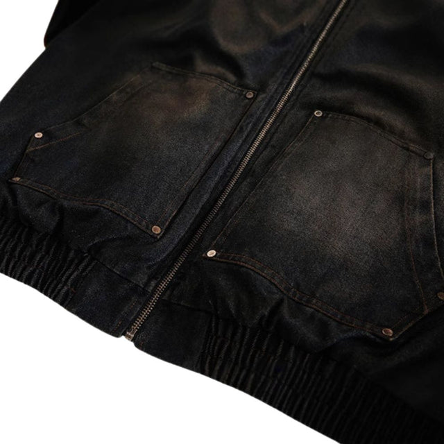 Vintage Distressed Hooded Jacket