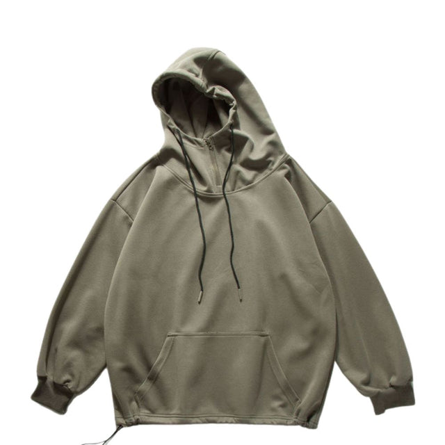 Solid Half-Zip Hoodie