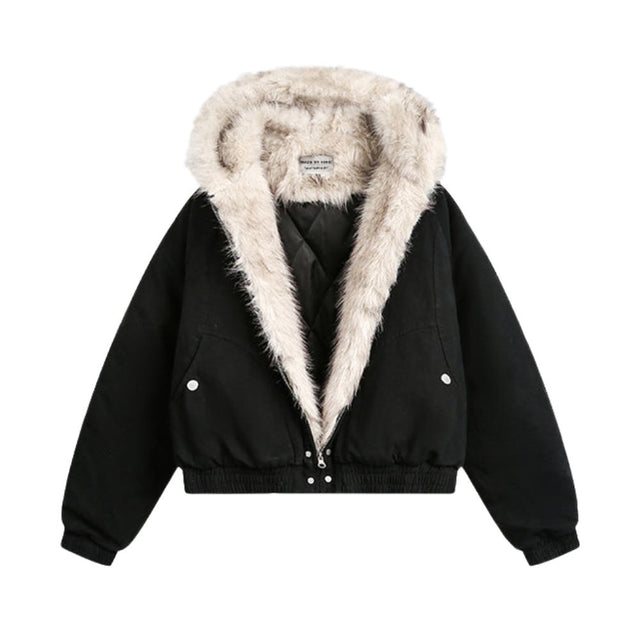 Fur Collar Padded Hooded Jacket