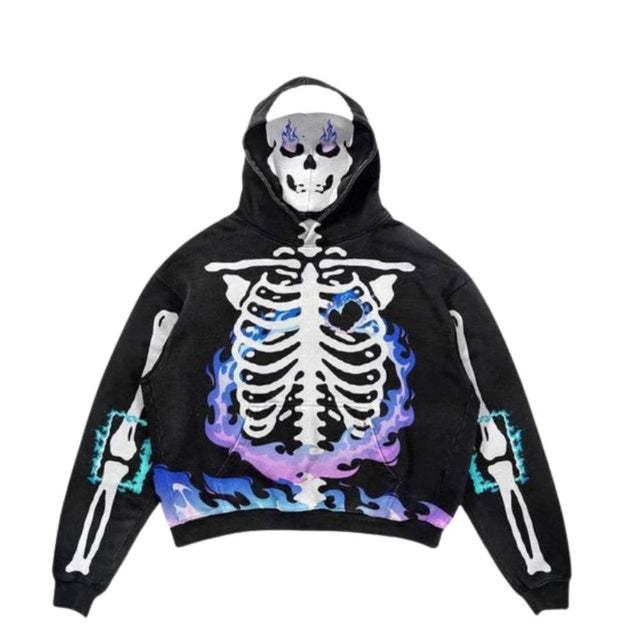 Smoking Skull Graphic Hoodie