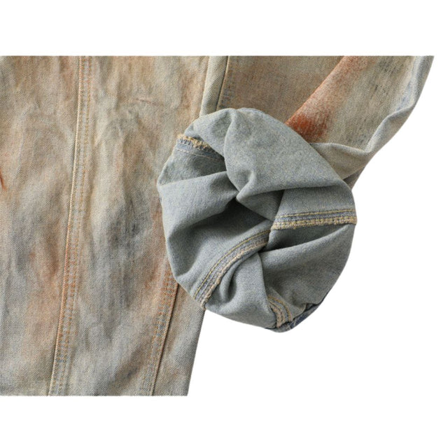 Retro Tie-Dye Baggy Denim Trousers