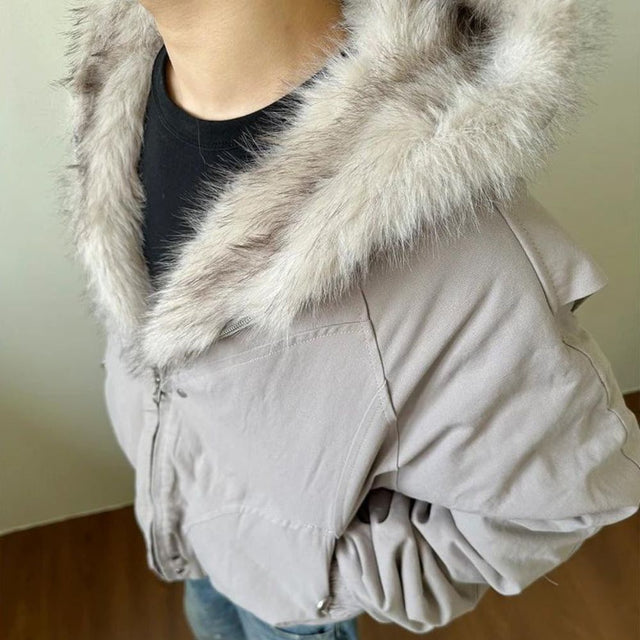 Fur Collar Padded Hooded Jacket