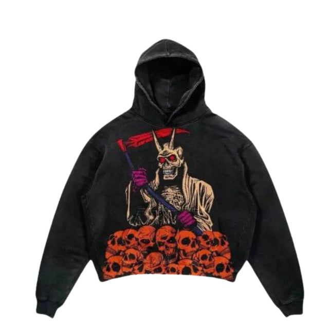Skull Art Printed Hoodie