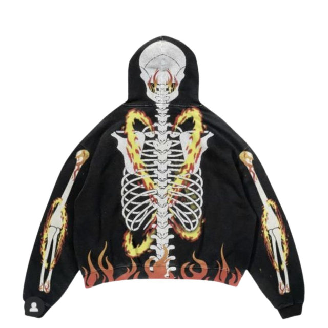 Smoking Skull Graphic Hoodie