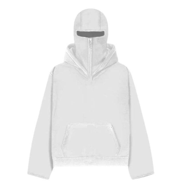 Double Hood Full Face Half-Zip Hoodie