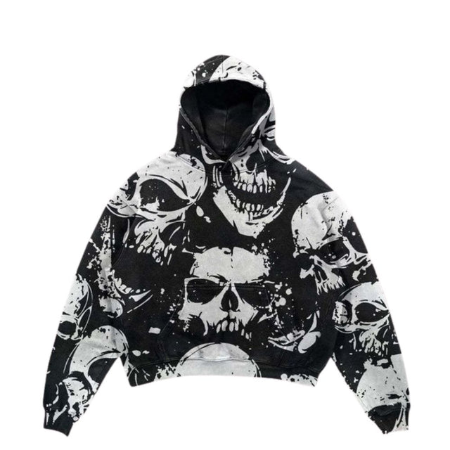 Skull Art Printed Hoodie