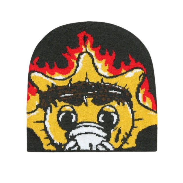 Trendy Cartoon Pattern Knit Beanie