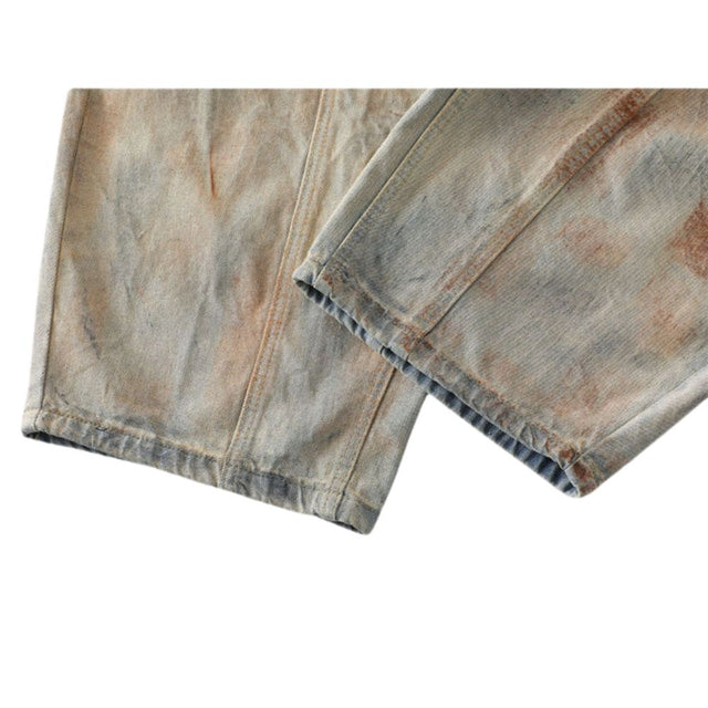 Retro Tie-Dye Baggy Denim Trousers