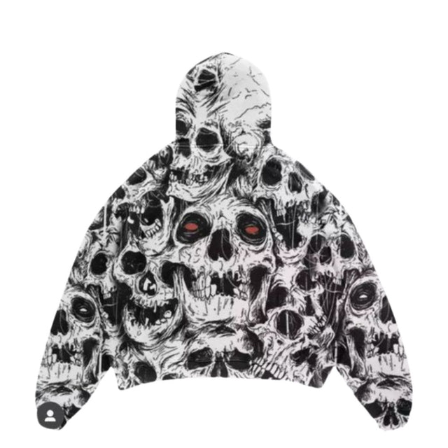 Smoking Skull Graphic Hoodie
