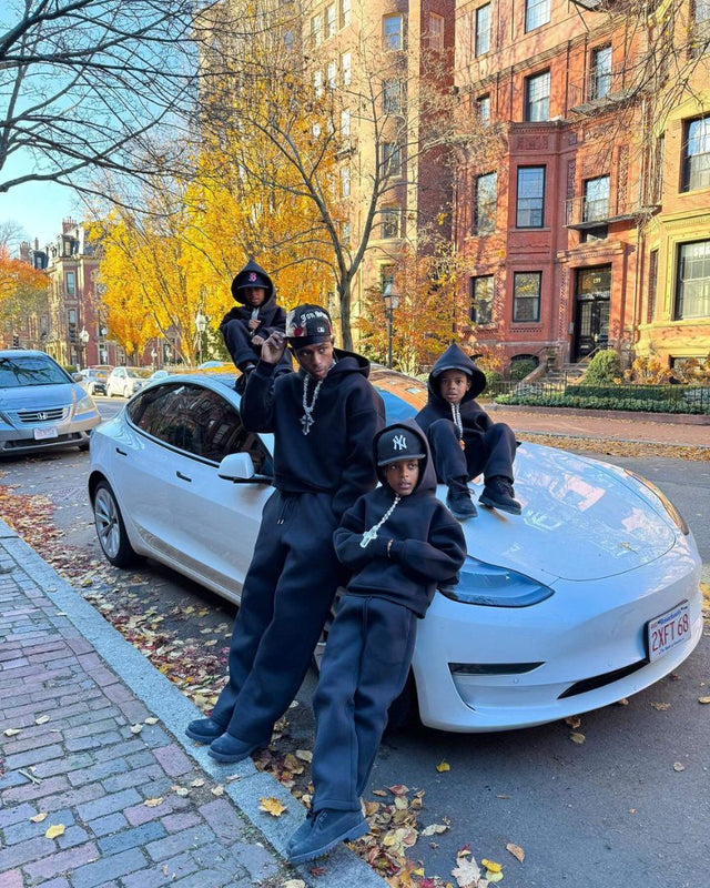 Solid Color Hooded Tracksuit