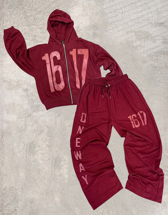 Numeric Print Streetwear Hoodie Set