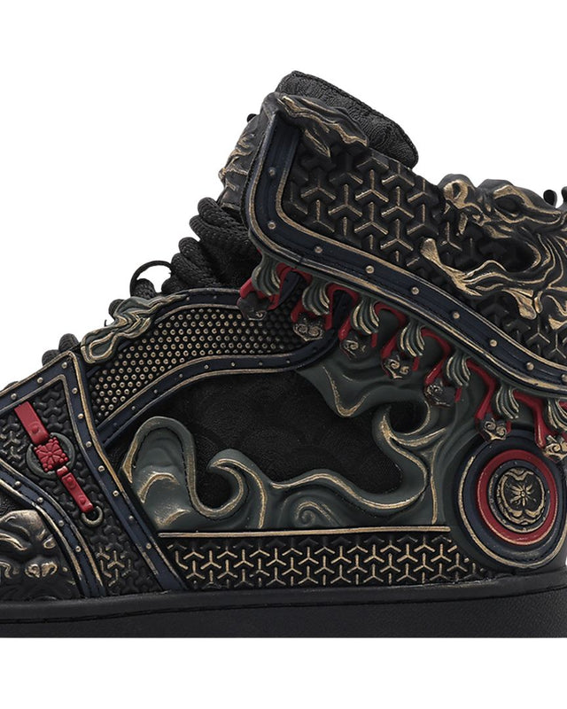 Wukong-Armor High-Top Sneakers – Black & Gold