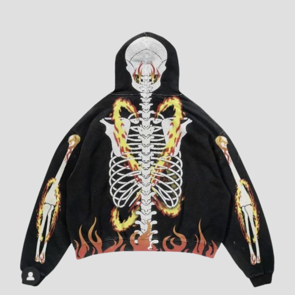 Smoking Skull Graphic Hoodie