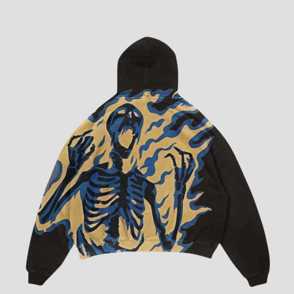 Smoking Skull Graphic Hoodie