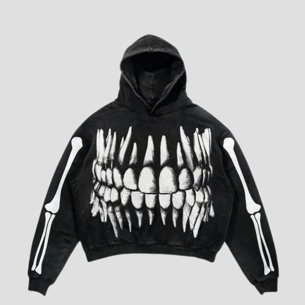 Smoking Skull Graphic Hoodie