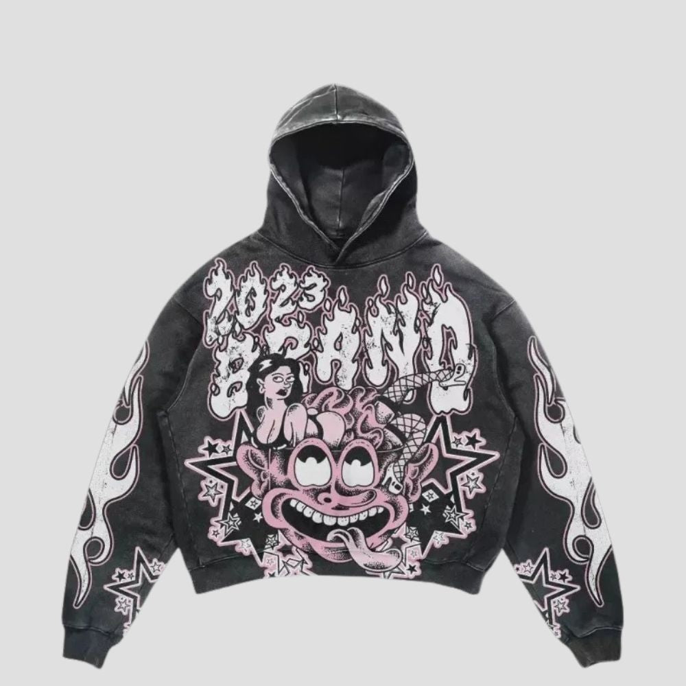 Graffiti Cartoon Graphic Oversized Hoodie