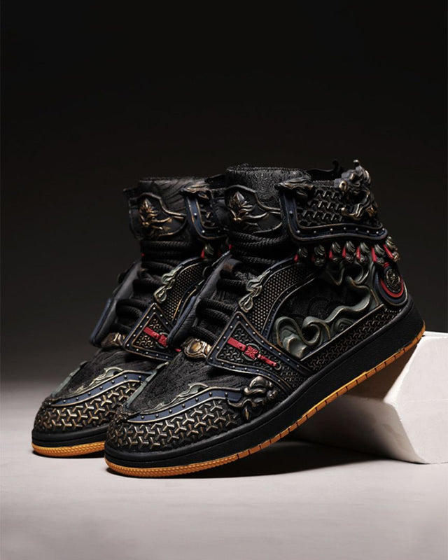 Wukong-Armor High-Top Sneakers – Black & Gold