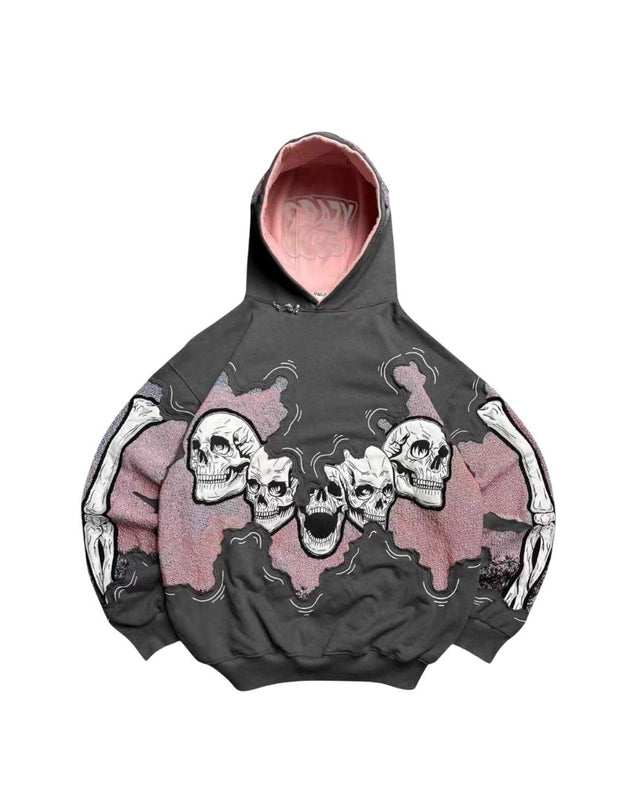 Skull Graphic Split Hoodie