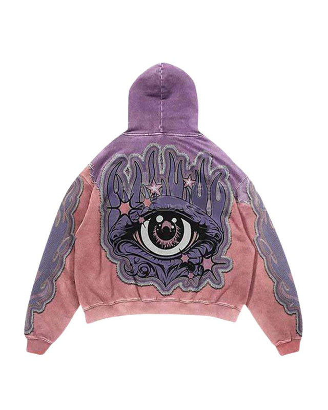 Evil Eye Flame Split Hoodie
