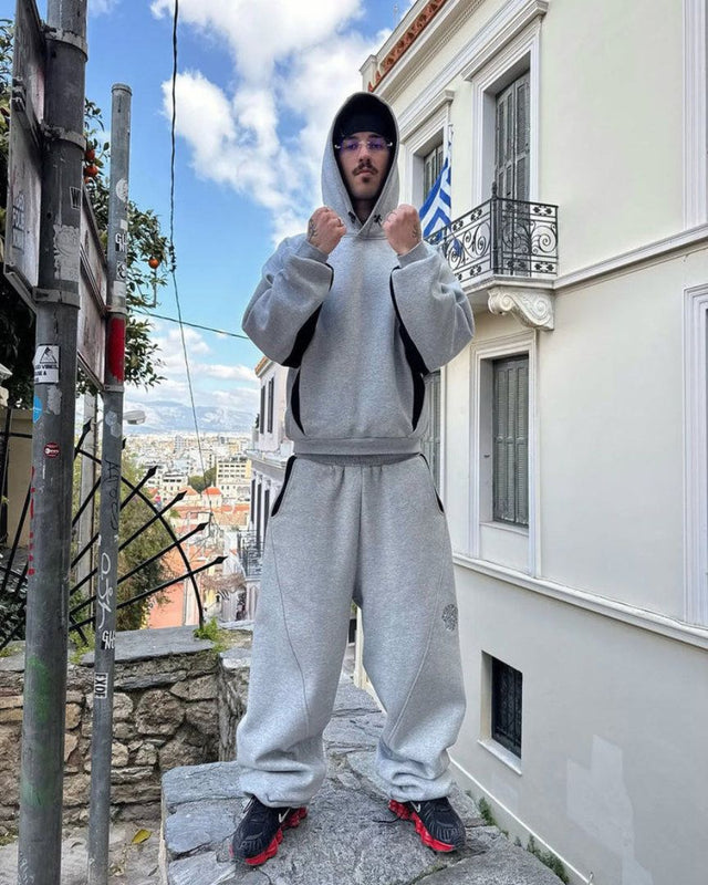 Hip-Hop Patchwork Embroidered Tracksuit