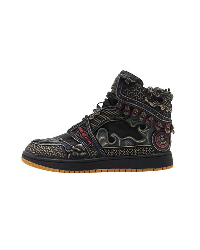 Wukong-Armor High-Top Sneakers – Black & Gold