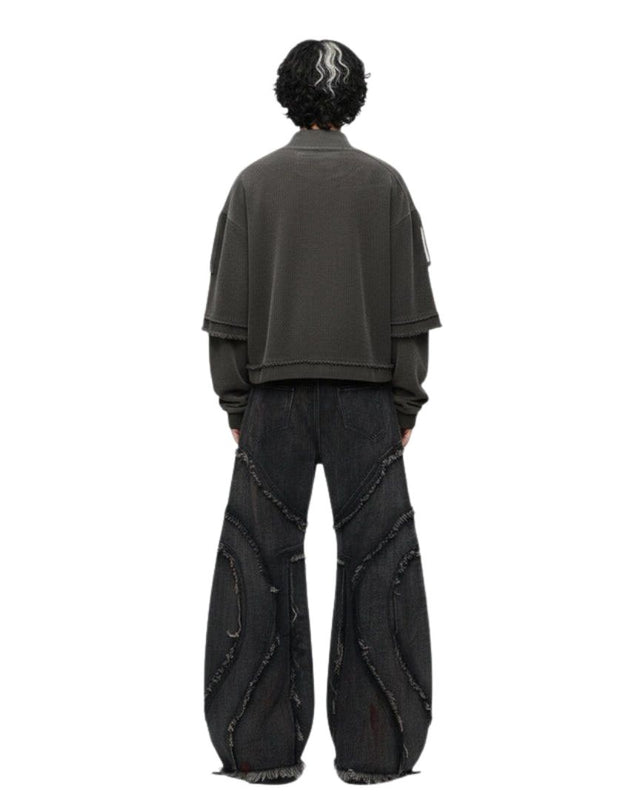 Patchwork Distressed Sweatshirt