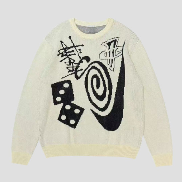 Casual Color-Block Loose Knit Sweater