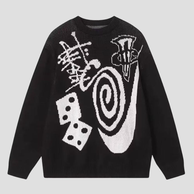 Casual Color-Block Loose Knit Sweater