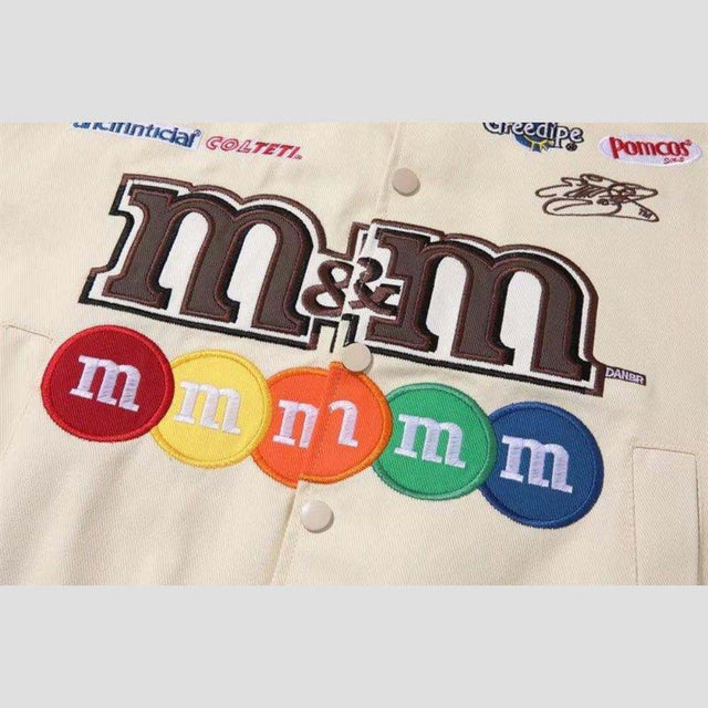 Street fashion baseball jacket with embroidered details