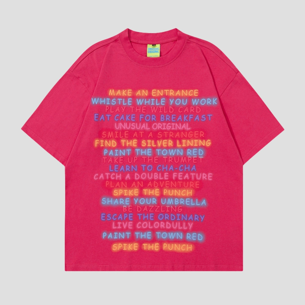Colored Letter Graffiti Cotton Tee