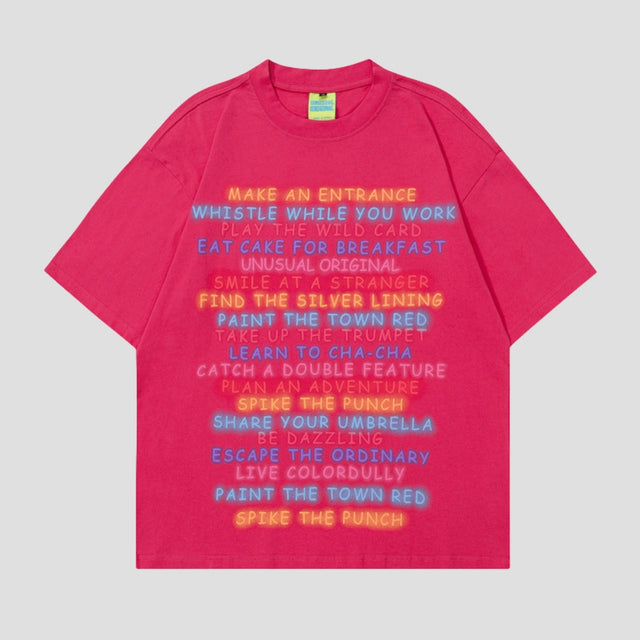 Colored Letter Graffiti Cotton Tee