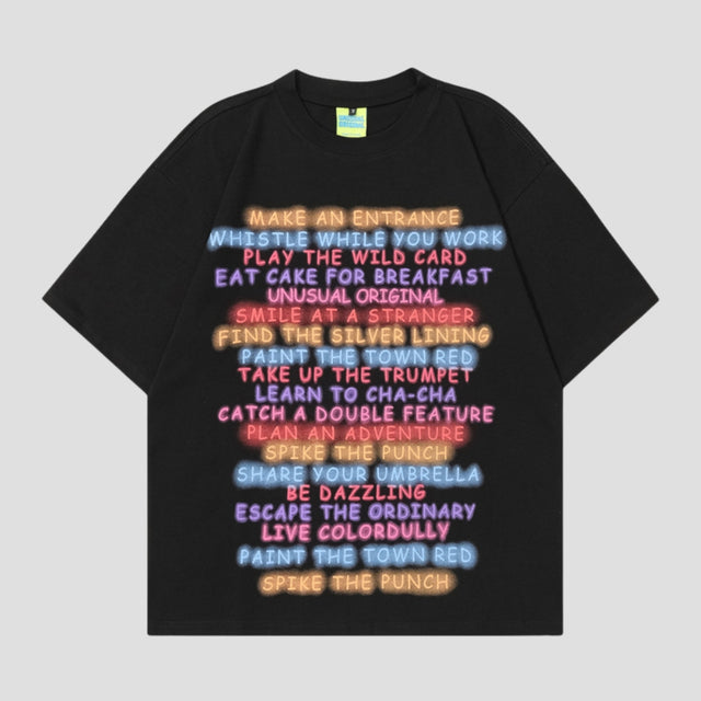 Colored Letter Graffiti Cotton Tee