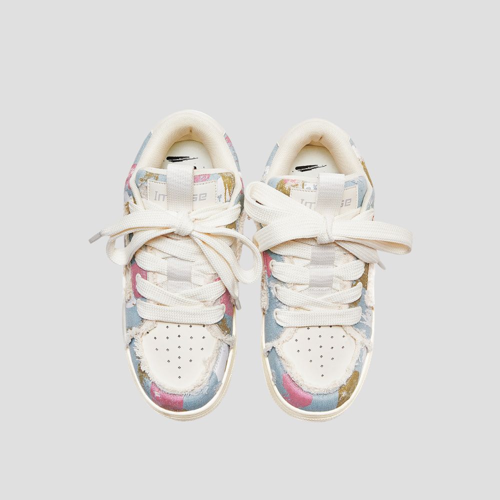 Top view showing the comfortable insole of Denim Graffiti Loafers