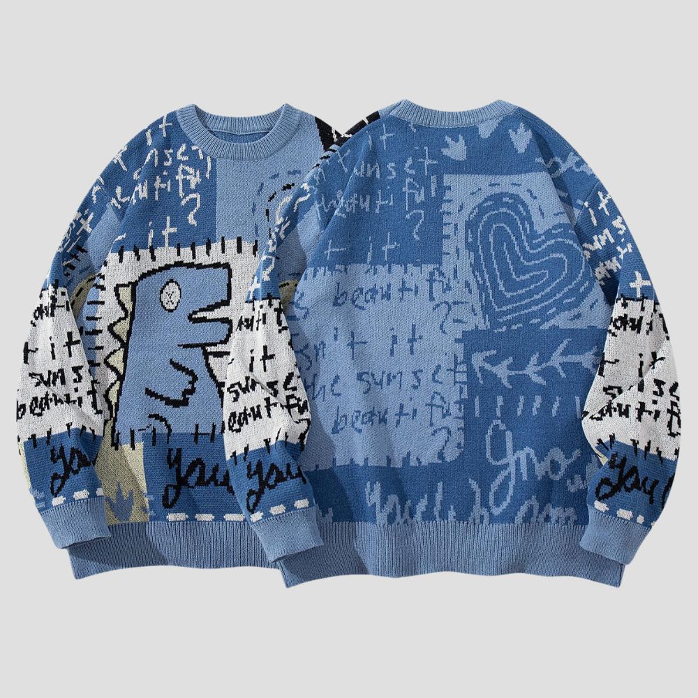 Dinosaur Jacquard Knit Sweater