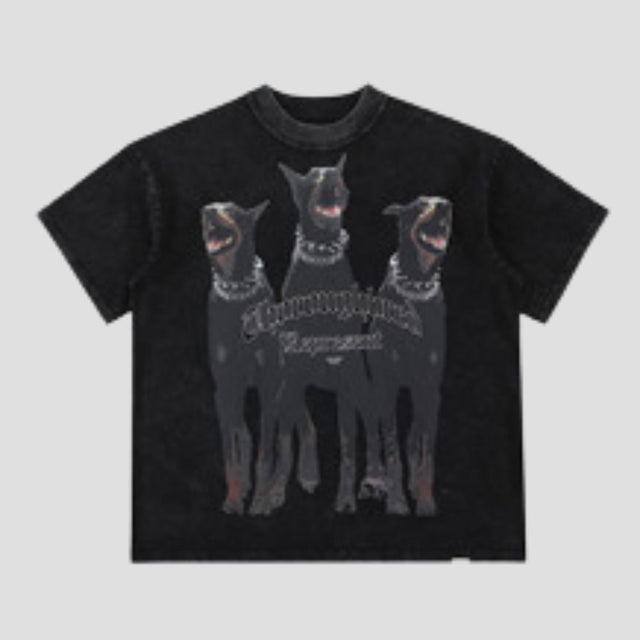 Dobermann-Print-T-Shirt