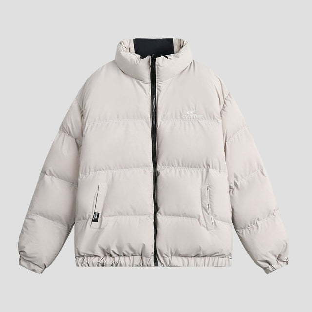 Vintage stand collar jacket with eco-friendly materials, casual fit