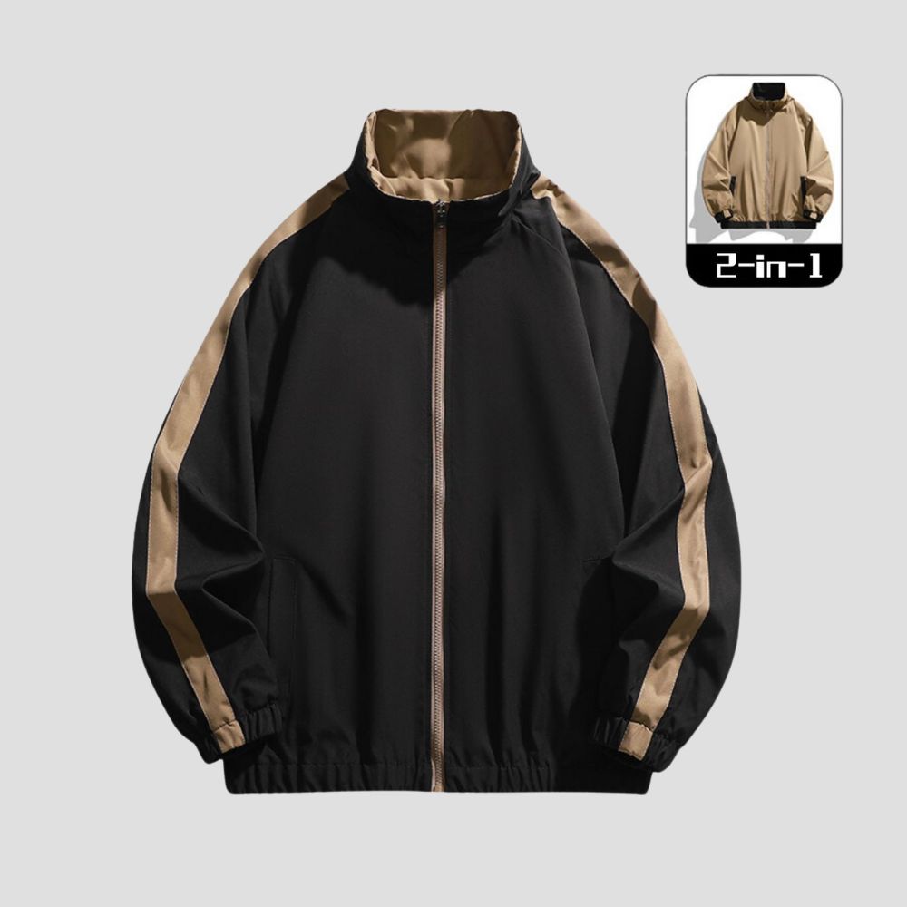 Colorblock jacket perfect for streetwear and layering.