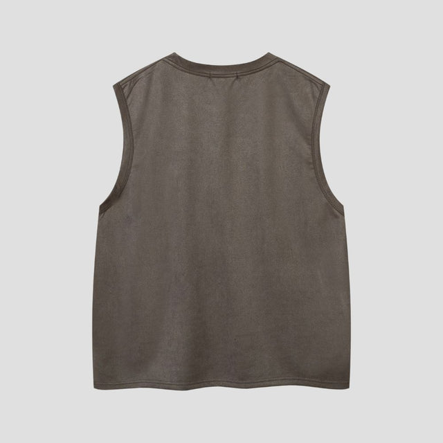 Gothic Embroidered Sleeveless T-Shirt