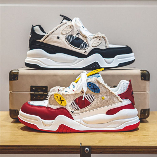 Lifestyle shot of the sneakers being worn in various settings, emphasizing their versatility and fashion appeal