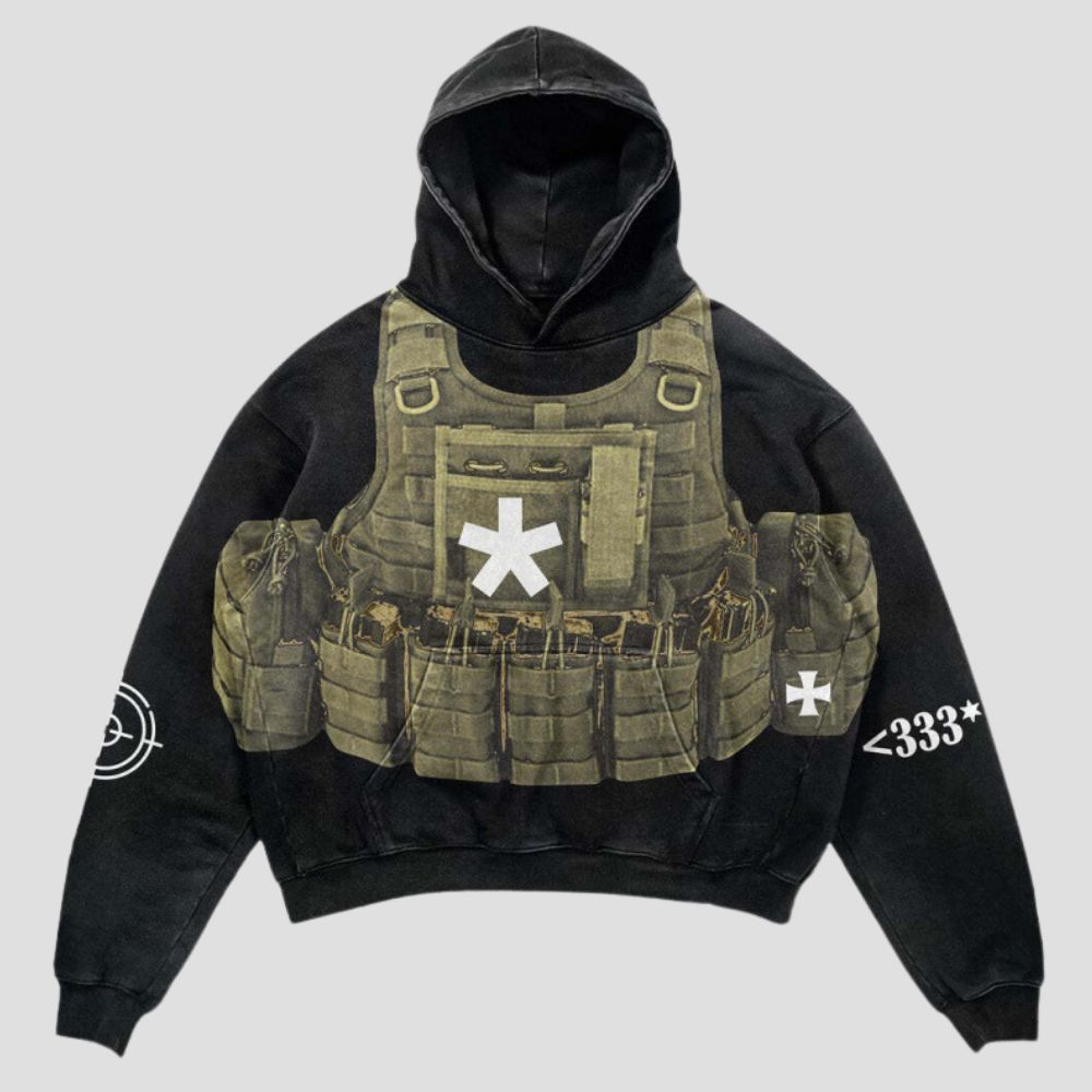 333 Tactical Vest Print Hoodie