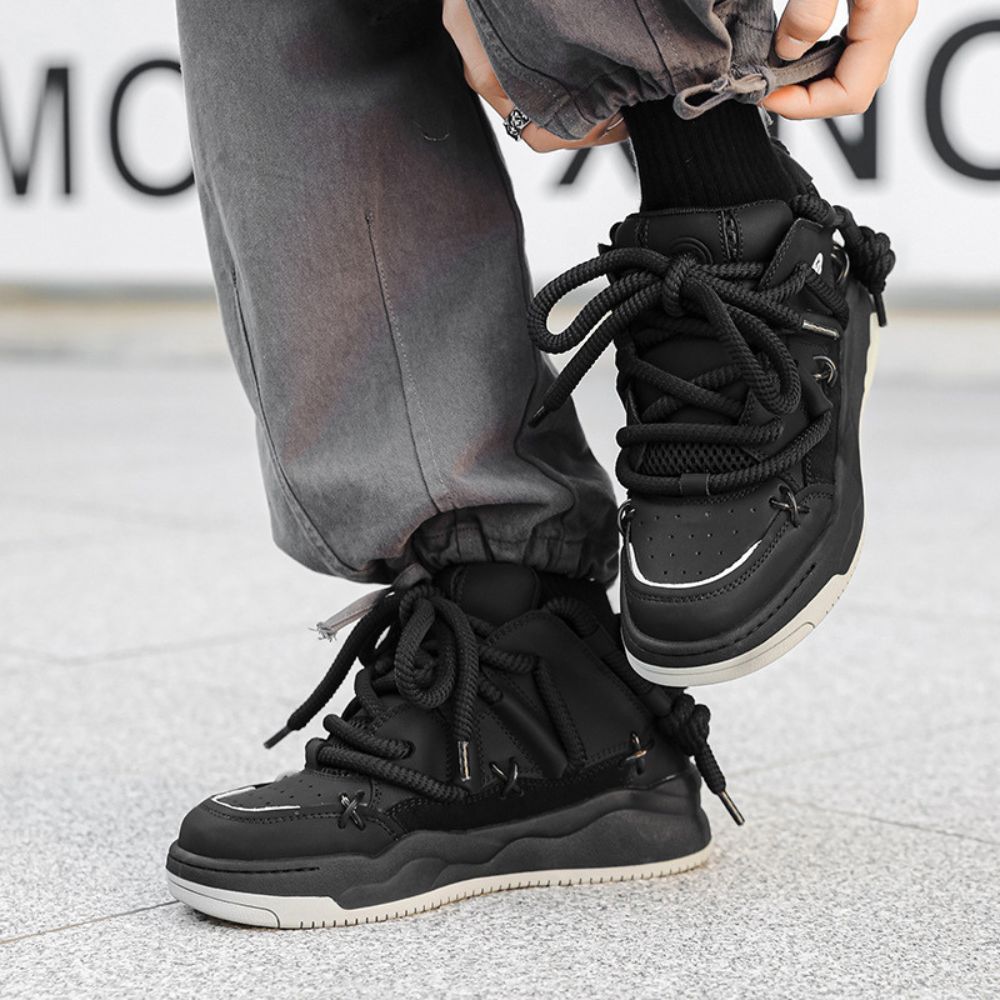 Lifestyle shot of High Street Platform Loafers paired with trendy outfits