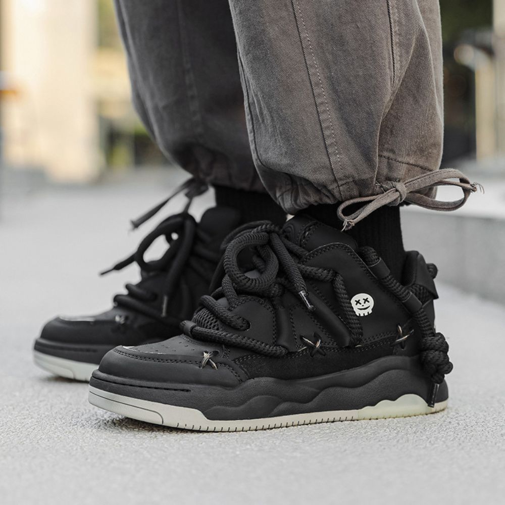 Lifestyle shot of High Street Platform Loafers paired with trendy outfits