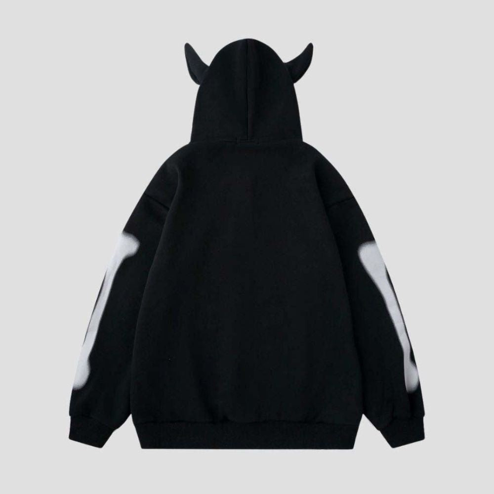 Hoodie with Horn Decorations
