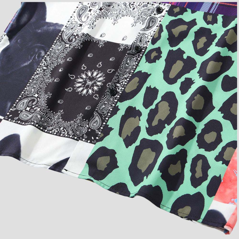 Trendy loose fit shirt with leopard print and street style, perfect for summer.